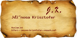 Jánosa Krisztofer névjegykártya