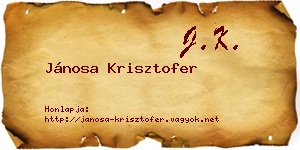 Jánosa Krisztofer névjegykártya